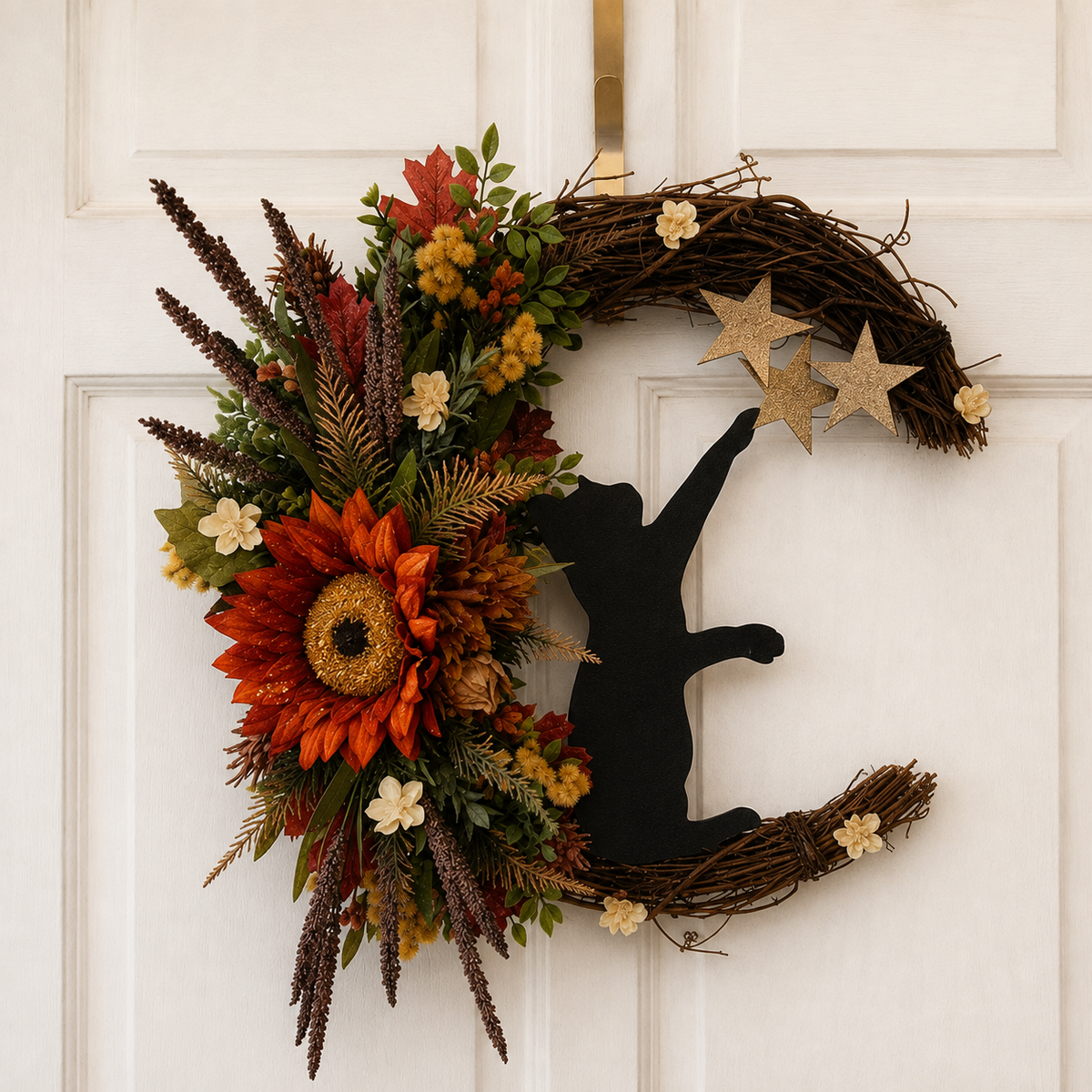 Handmade Halloween Cat Wreath๐โโฌ๐