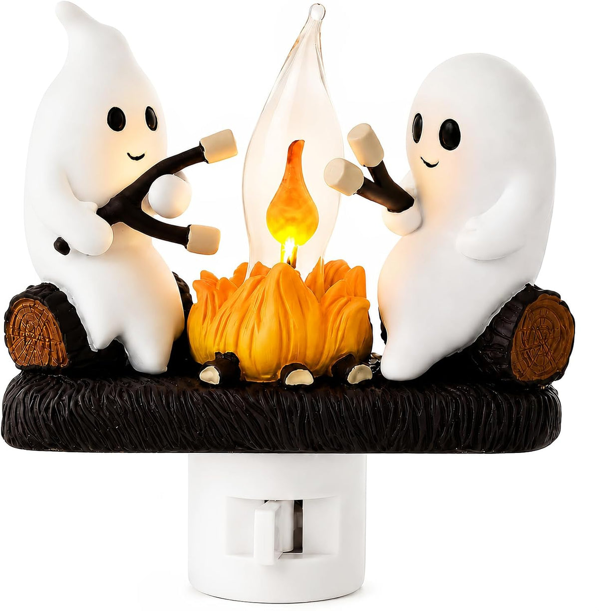 Halloween Ghost Campfire Flickering Flame Plug-in Wall Night Light
