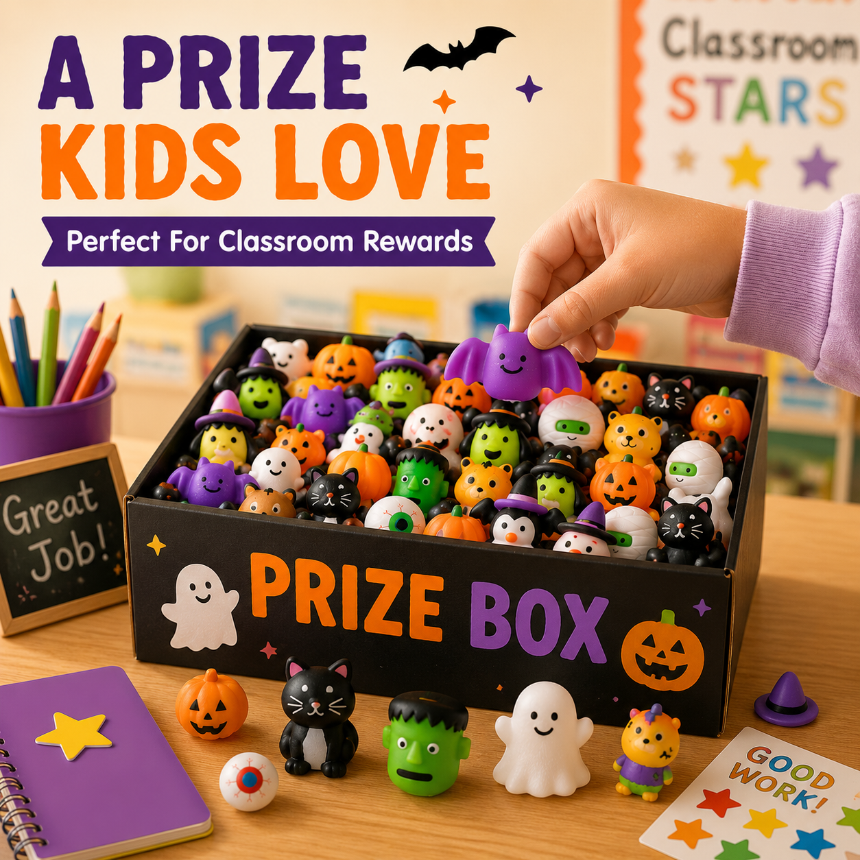 🎃50PCS Halloween Mochi Squishy Toys – Cute Sensory Party Favors & Goodie Bag Fillers