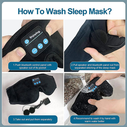 How to wash a sleep mask with Bluetooth headphones by removing speakers and washing the mask with warm water.