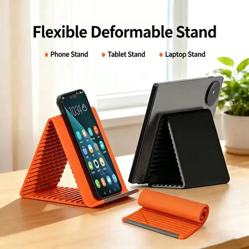 Flexible Silicon Phone Holder, Bendable Rollable Foldable Design