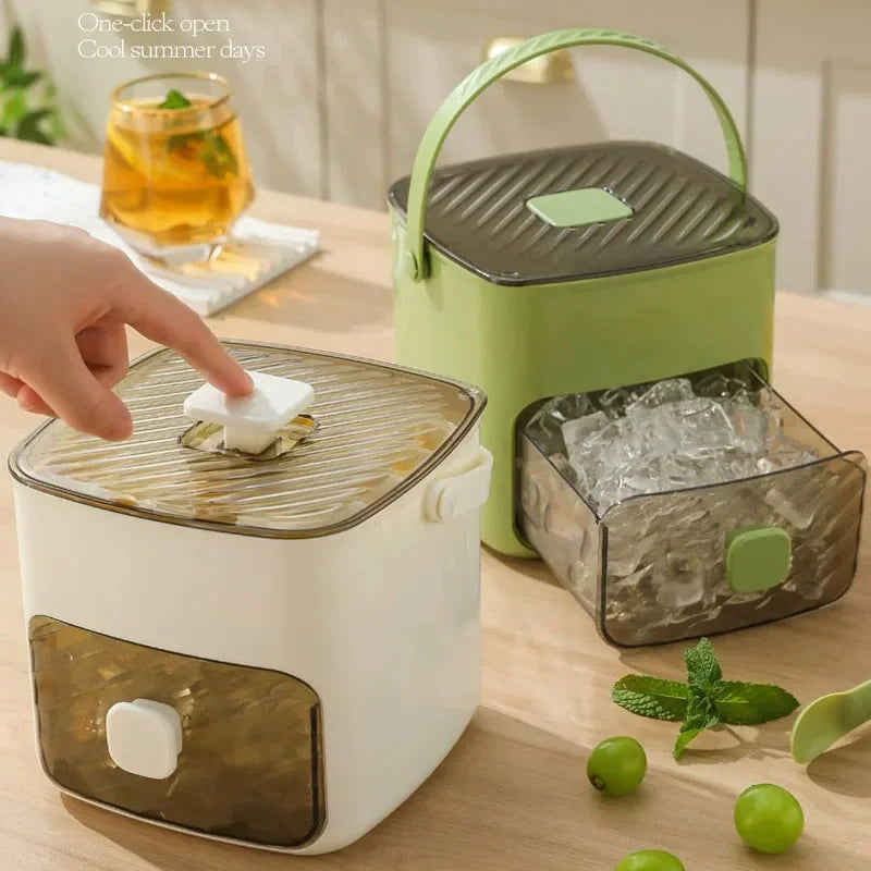 ice maker with storage bin, compact countertop design with fresh ice and portable handle for easy use
